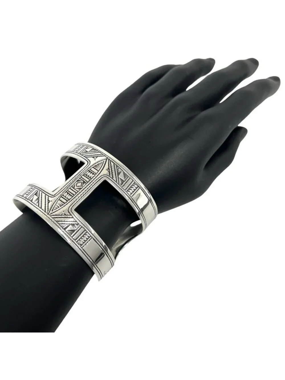 Hermes Vintage Touareg Bangle 925 Sterling Silver Bracelet